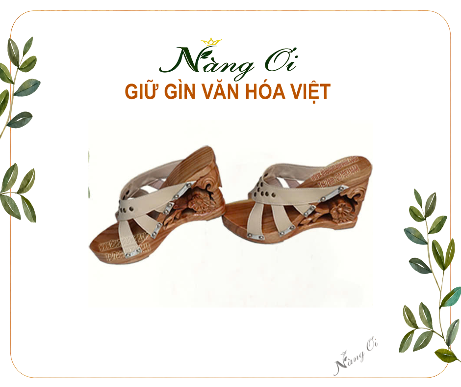 guốc mộc được làm từ gỗ xoan tự nhiên bền và chắc chắn theo thời gian